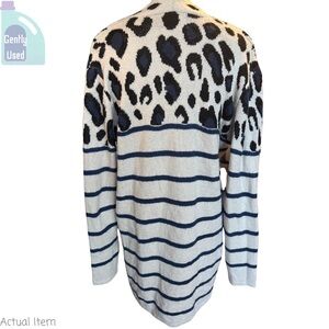 Betsey’s Boutique Shop Animal Leopard Print Cardigan Sweater Size Large